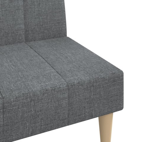 ROZKŁADANA KANAPA 2-OSOBOWA JASNOSZARA TAPICEROWANA TKANINĄ