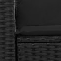 SOFA OGRODOWA Z PODUSZKAMI 2-OSOBOWA CZARNA POLIRATTAN