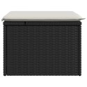 STOŁEK OGRODOWY Z PODUSZKĄ CZARNY 55X55X37CM POLIRATTAN