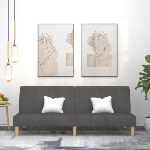 2-OSOBOWA KANAPA ROZKŁADANA CIEMNOSZARA TAPICEROWANA TKANINĄ