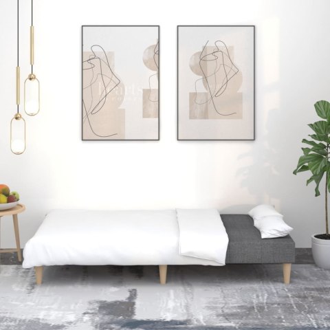 2-OSOBOWA KANAPA ROZKŁADANA CIEMNOSZARA TAPICEROWANA TKANINĄ