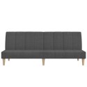 2-OSOBOWA KANAPA ROZKŁADANA CIEMNOSZARA TAPICEROWANA TKANINĄ