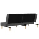 2-OSOBOWA KANAPA ROZKŁADANA CIEMNOSZARA TAPICEROWANA TKANINĄ