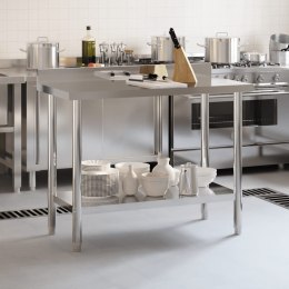 KUCHENNY STÓŁ ROBOCZY Z RANTEM 110X55X93CM STAL NIERDZEWNA