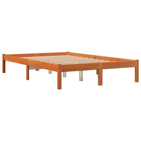 RAMA ŁÓŻKA WOSKOWY BRĄZ 140X190CM LITE DREWNO SOSNOWE