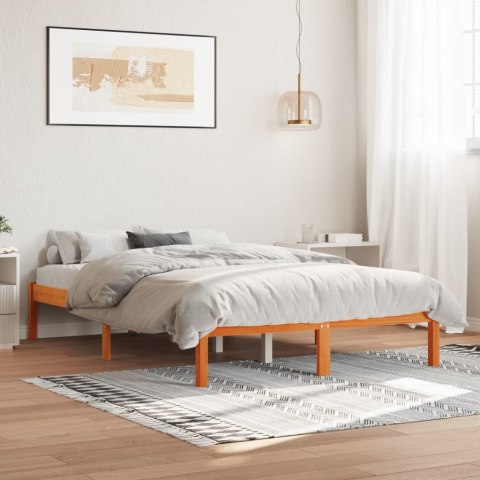 RAMA ŁÓŻKA WOSKOWY BRĄZ 140X190CM LITE DREWNO SOSNOWE
