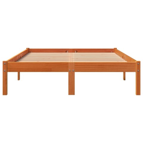 RAMA ŁÓŻKA WOSKOWY BRĄZ 140X190CM LITE DREWNO SOSNOWE