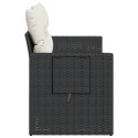 SOFA OGRODOWA Z PODUSZKAMI 2-OSOBOWA CZARNA POLIRATTAN