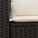SOFA OGRODOWA Z PODUSZKAMI 2-OSOBOWA CZARNA POLIRATTAN