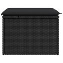 STOŁEK OGRODOWY Z PODUSZKĄ CZARNY 55X55X37CM POLIRATTAN