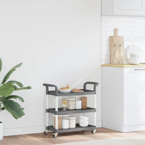 WÓZEK KUCHENNY BAROWY SZARY 77X34X72CM ALUMINIUM