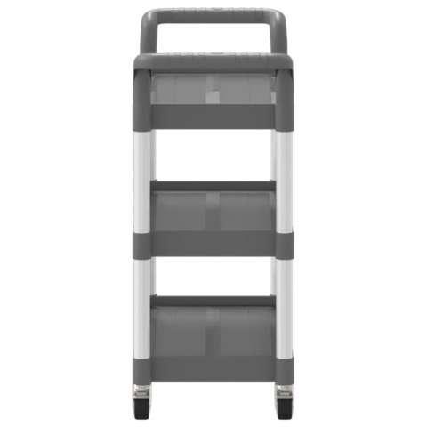 WÓZEK KUCHENNY BAROWY SZARY 77X34X72CM ALUMINIUM