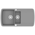 GRANITOWY ZLEWOZMYWAK DWUKOMOROWY SZARY