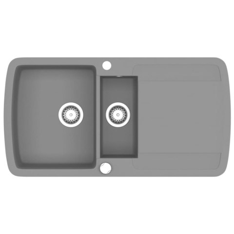 GRANITOWY ZLEWOZMYWAK DWUKOMOROWY SZARY
