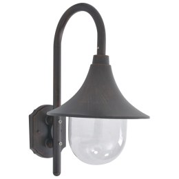 ŚCIENNA LAMPA OGRODOWA 42CM E27 ALUMINIOWA KOLOR BRĄZU