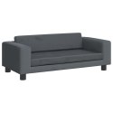 SOFA DZIECIĘCA Z PODNÓŻKIEM CIEMNOSZARA 100X50X30CM AKSAMIT