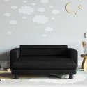 SOFA DZIECIĘCA Z PODNÓŻKIEM CZARNA 100X50X30CM AKSAMIT