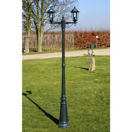 STOJĄCA LAMPA OGRODOWA 2-RAMIENNA 215CM CIEMNOZIELONA/CZARNA