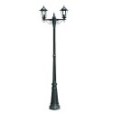 STOJĄCA LAMPA OGRODOWA 2-RAMIENNA 215CM CIEMNOZIELONA/CZARNA