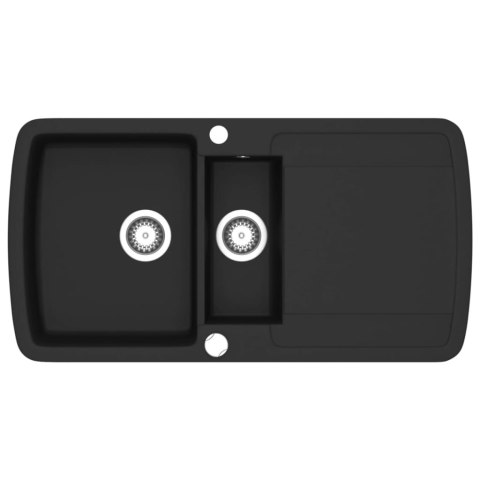 GRANITOWY ZLEWOZMYWAK DWUKOMOROWY CZARNY