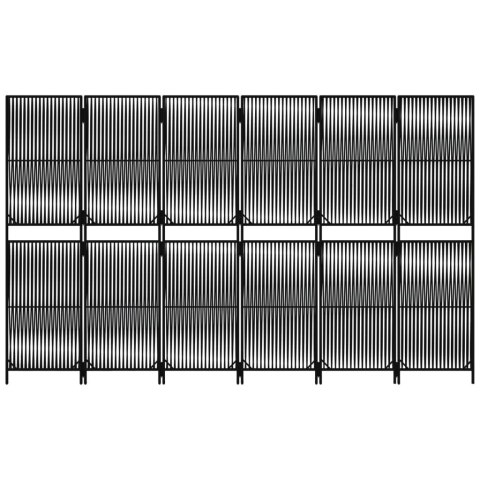 PARAWAN POKOJOWY 6-PANELOWY CZARNY POLIRATTAN