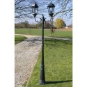 STOJĄCA LAMPA OGRODOWA 2-RAMIENNA 230CM CIEMNOZIELONA/CZARNA