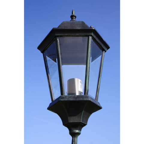 STOJĄCA LAMPA OGRODOWA 2-RAMIENNA 230CM CIEMNOZIELONA/CZARNA