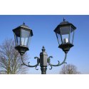 STOJĄCA LAMPA OGRODOWA 2-RAMIENNA 230CM CIEMNOZIELONA/CZARNA