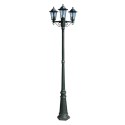 STOJĄCA LAMPA OGRODOWA 3-RAMIENNA 215CM CIEMNOZIELONA/CZARNA