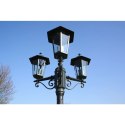 STOJĄCA LAMPA OGRODOWA 3-RAMIENNA 215CM CIEMNOZIELONA/CZARNA