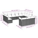 13-CZ. ZESTAW MEBLI OGRODOWYCH Z PODUSZKAMI SZARY POLIRATTAN