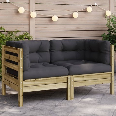 OGRODOWA SOFA NAROŻNA Z PODUSZKAMI IMPREGNOWANE DREWNO SOSNOWE