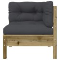 OGRODOWA SOFA NAROŻNA Z PODUSZKAMI IMPREGNOWANE DREWNO SOSNOWE