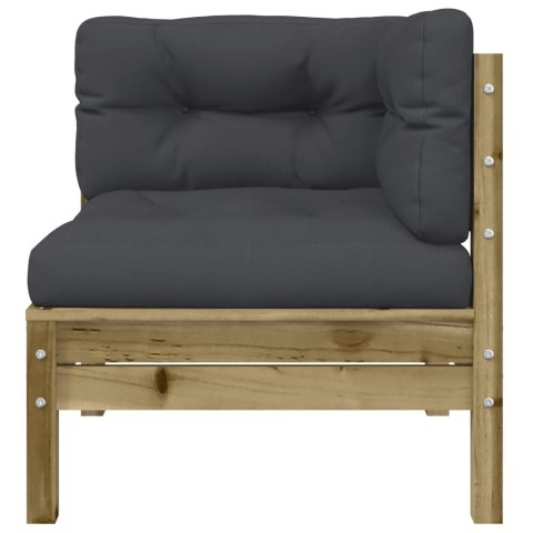 OGRODOWA SOFA NAROŻNA Z PODUSZKAMI IMPREGNOWANE DREWNO SOSNOWE