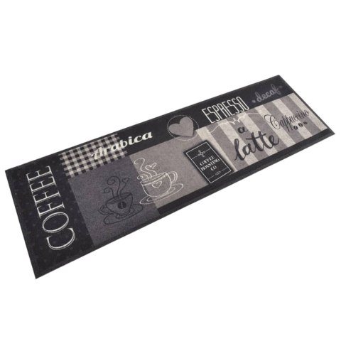 DYWANIK KUCHENNY WZÓR Z MOTYWEM COFFEE CZARNY 60X180CM