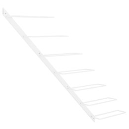 ŚCIENNY UCHWYT NA 7 BUTELEK WINA BIAŁY METALOWY