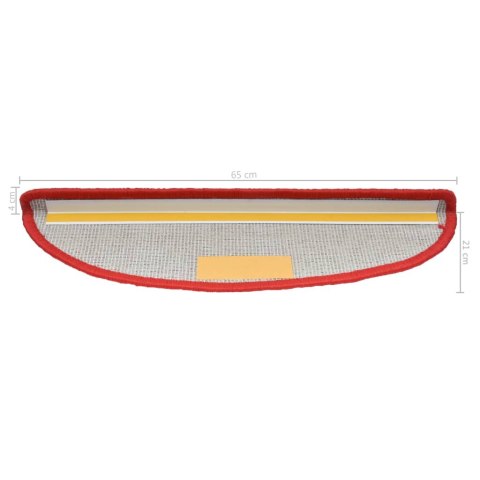 NAKŁADKI NA SCHODY 15 SZT. CZERWONE 65X21X4CM