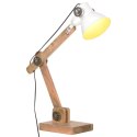 INDUSTRIALNA LAMPA STOŁOWA BIAŁA OKRĄGŁA 58X18X90CM E27