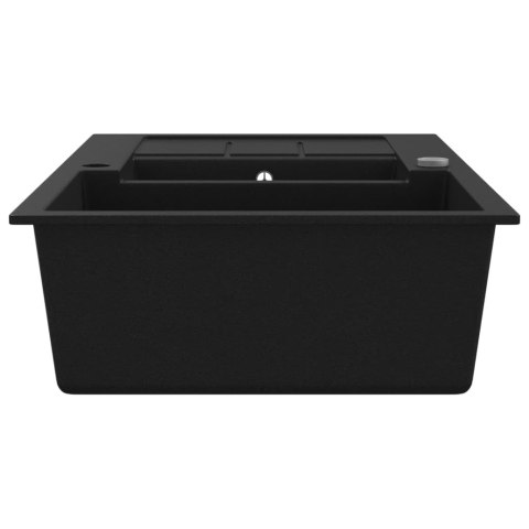 GRANITOWY ZLEWOZMYWAK DWUKOMOROWY CZARNY