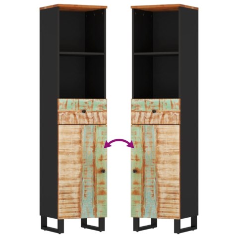 SZAFKA ŁAZIENKOWA 38X33X160CM LITE DREWNO Z ODZYSKU