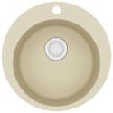 GRANITOWY ZLEWOZMYWAK JEDNOKOMOROWY OKRĄGŁY BEŻOWY