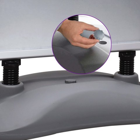 STOJAK NA PLAKAT A1 Z PODSTAWĄ NA WODĘ SZARY STOP ALUMINIUM