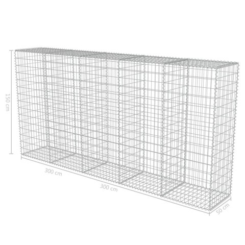 ŚCIANA GABIONOWA GABION Z POKRYWAMI 300X50X150CM