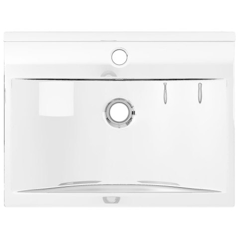 UMYWALKA Z PRZELEWEM 60X 46X 16CM CERAMICZNA SREBRNA