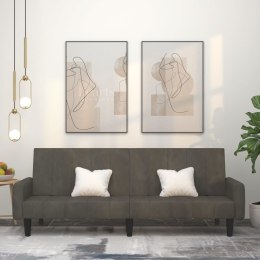 2-OSOBOWA KANAPA CIEMNOSZARA TAPICEROWANA AKSAMITEM