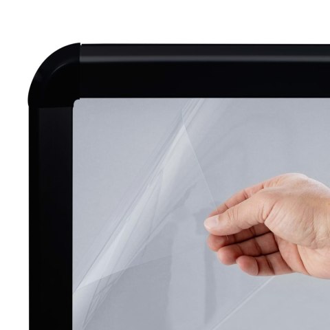 STOJAK NA PLAKAT A1 Z PODSTAWĄ NA WODĘ CZARNY STOP ALUMINIUM