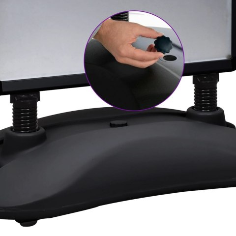 STOJAK NA PLAKAT A1 Z PODSTAWĄ NA WODĘ CZARNY STOP ALUMINIUM