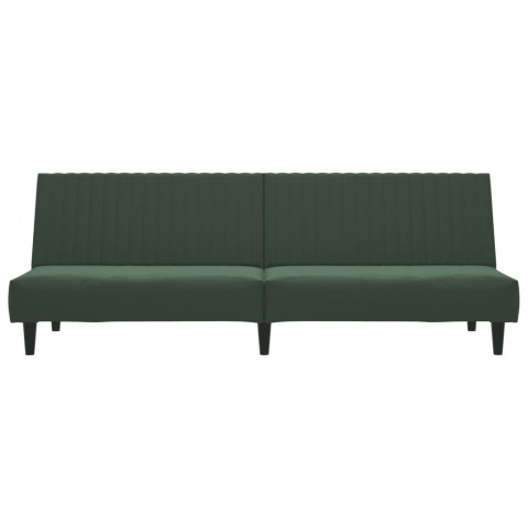 2-OSOBOWA KANAPA CIEMNOZIELONA TAPICEROWANA AKSAMITEM