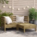 OGRODOWA SOFA 2-OS. Z PODNÓŻKIEM IMPREGNOWANE DREWNO SOSNOWE
