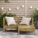 OGRODOWA SOFA 2-OS. Z PODNÓŻKIEM IMPREGNOWANE DREWNO SOSNOWE